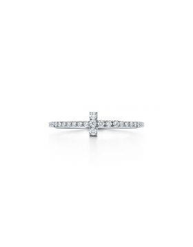High End Tiffany T 925 Silver Cross Fully-diamonds Ladies Wire Band Ring Price List Online Replica
