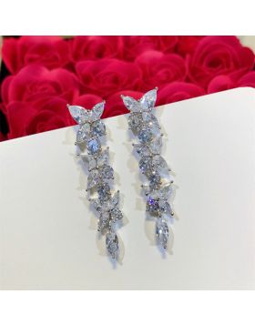 Tiffany Victoria Marquise Diamond Mixed Flower Cluster Drop Luxury Earrings For Women 35390529