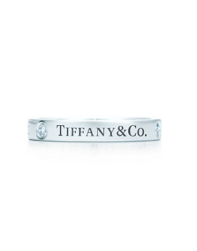 Tiffany & Co Narrow Band Studded Crystals Couple Style Fine Jewelry Street Fashion For Sale GRP02847