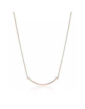 Popular Repllica Tiffany T Small Smile Face Necklace For Laies Street Style White Rose Gold  White Gold/Rose Gold/Gold 35189459/35189432