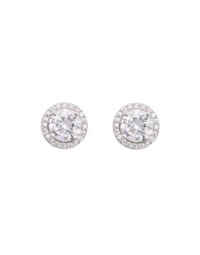 Copy Tiffany Soleste Center Diamond Surround Crystal Silver Earrings For Ladies Simple Style Jewellery GRP11465