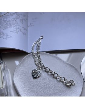 Fake Return To Tiffany Sterling Silver Ladies Elegant Single Heart Tag Pendant Link Bracelet Review 