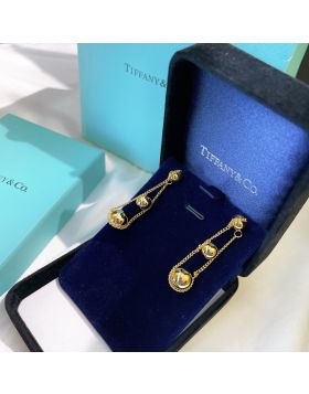 Fake Tiffany Hardwear Women'S Triple Ball Drop Earrings V Gold Material Rose Gold/Gold/Platinum GRP09764