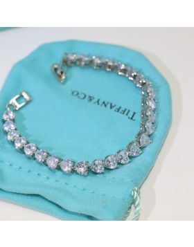 Fake Tiffany Heart Shape Full Diamond V Gold Material Bracelet For Ladies Hot Selling USA
