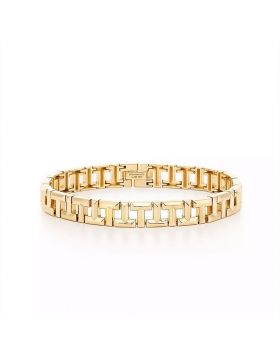 Replica Tiffany T True Narrow Bracelet Price T Shaped Hollow Stitching Yellow Gold Band Unisex Online 7507529