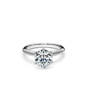Hot Selling Tiffany Setting Engagement White Gold Female Dimonda Ring Widding Ring In Platinum