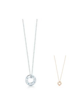 Replica Tiffany Atlas Pierced Circle Pendant Studded Diamonds Necklace Couple Style Jewelry USA 34160856/30480554