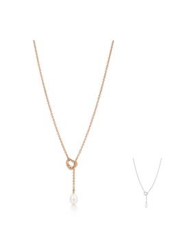 Tiffany Elsa Peretti Lariat Open Heart Pendant With The Pearl Necklace Fashion Party Jewelry Women 34507562/GRP09653