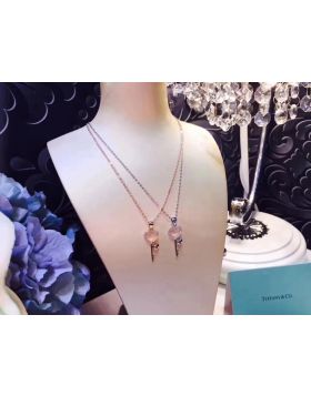 Tiffany Keys Heart Key Crystals Pendant Necklace Sweet Fashion Jewelry Sale For Girls 